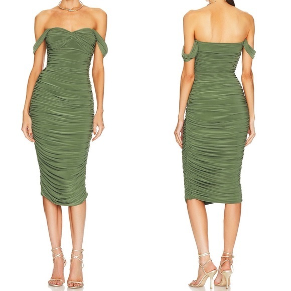 Norma Kamali Dresses & Skirts - Norma Kamali Walter Green Draped Sleeveless Midi Dress L